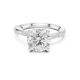 Delicate Beaded Band Solitaire - All Shape